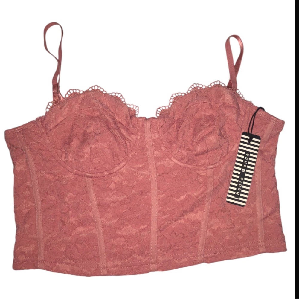 NWT Haute Monde Lace Bralette /Corset- Size XL